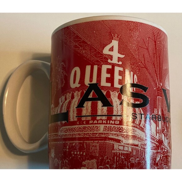 STARBUCKS 2002 Skyline Series LAS VEGAS Sin City Red Coffee Mug RARE - Picture 1 of 7